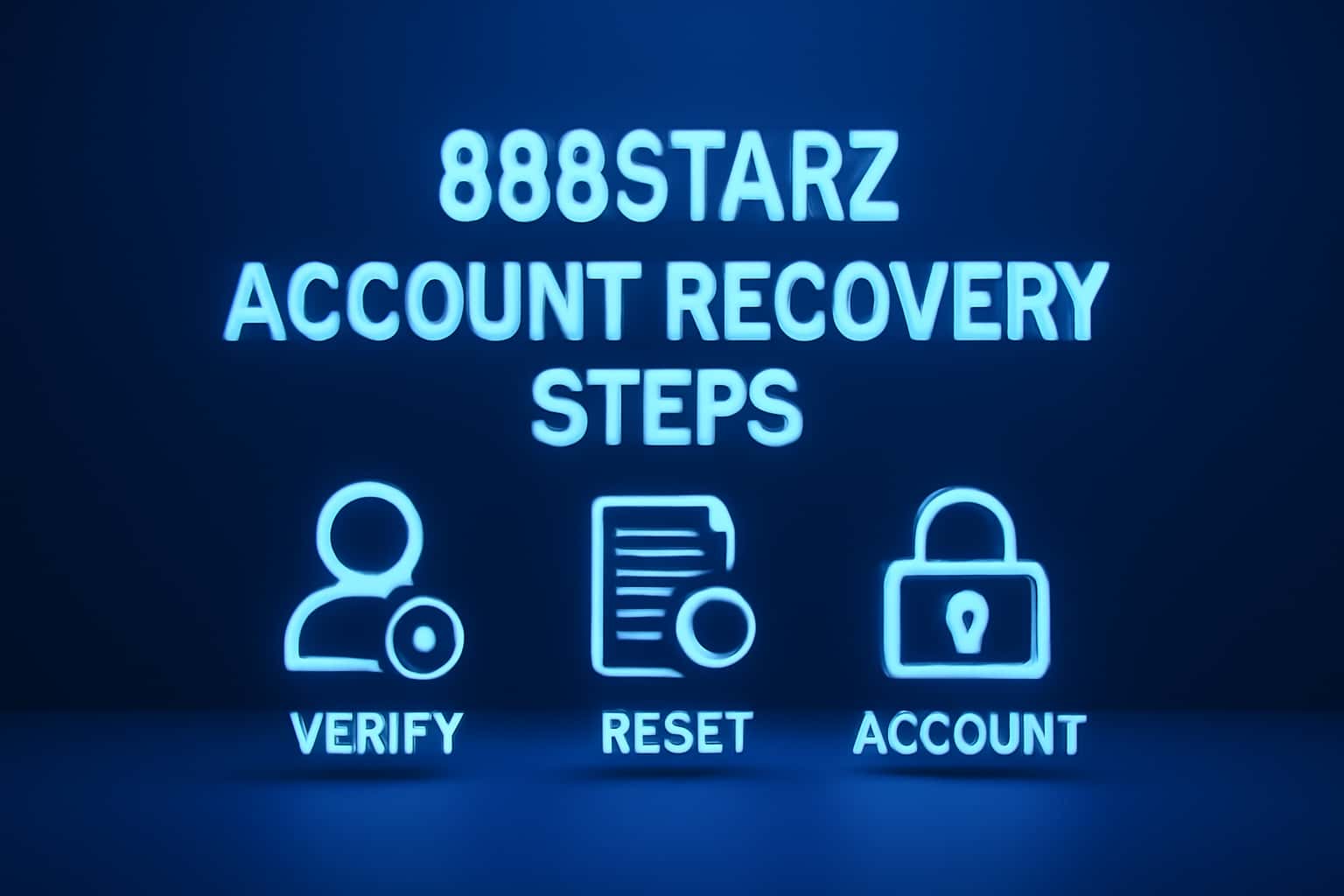 Information scene displaying 888Starz Account Recovery Steps.