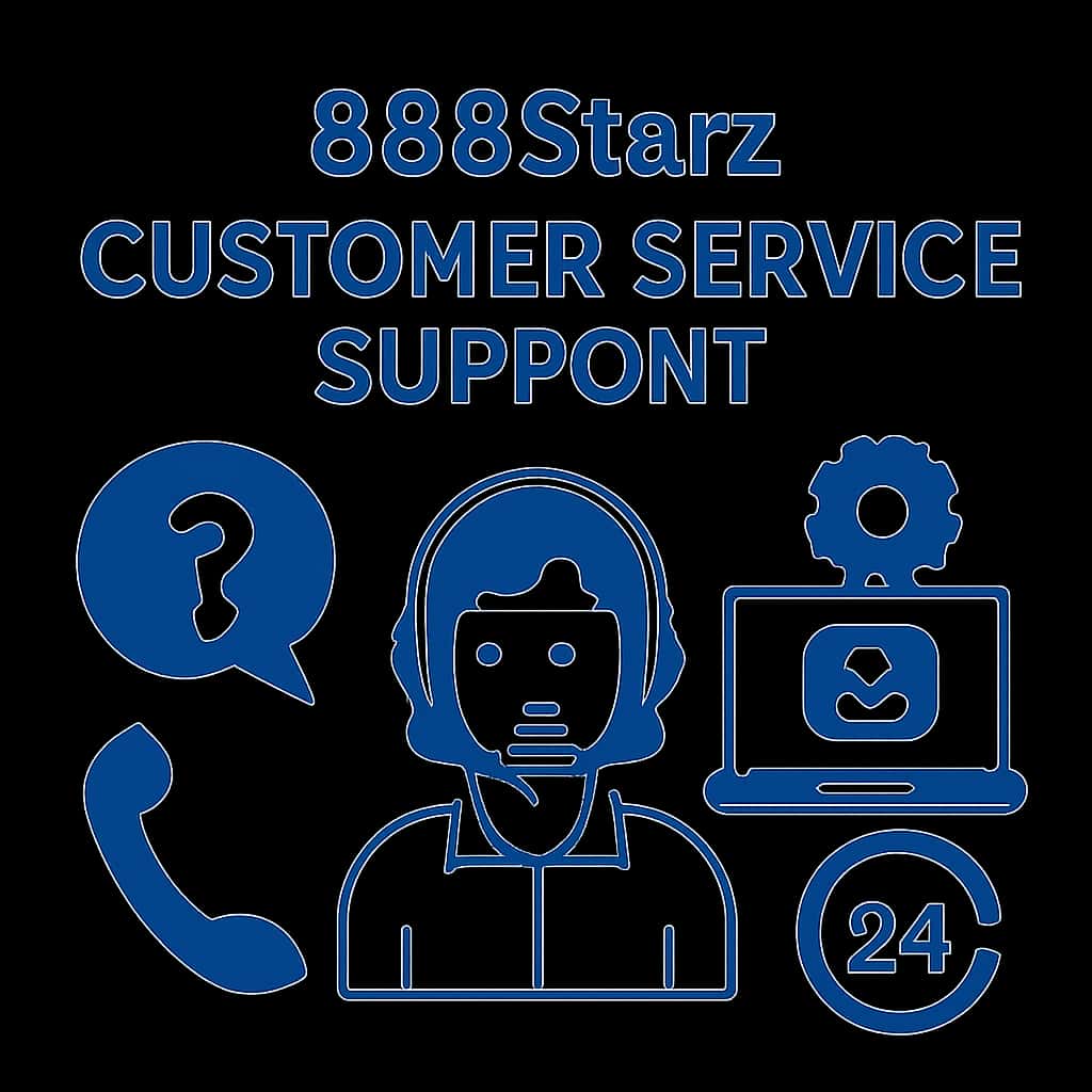 Illustration detailing the customer service support process for 888Starz.