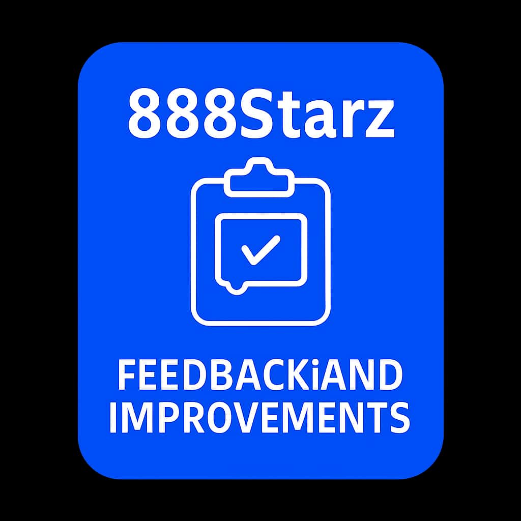 A professional badge representing 888Starz Feedback and Improvements.