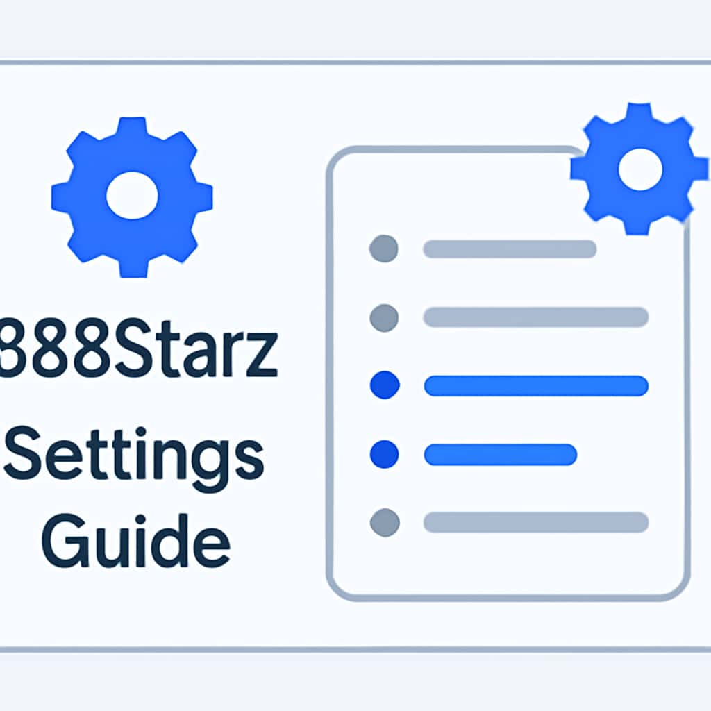 An educational illustration for the 888Starz Settings Guide.