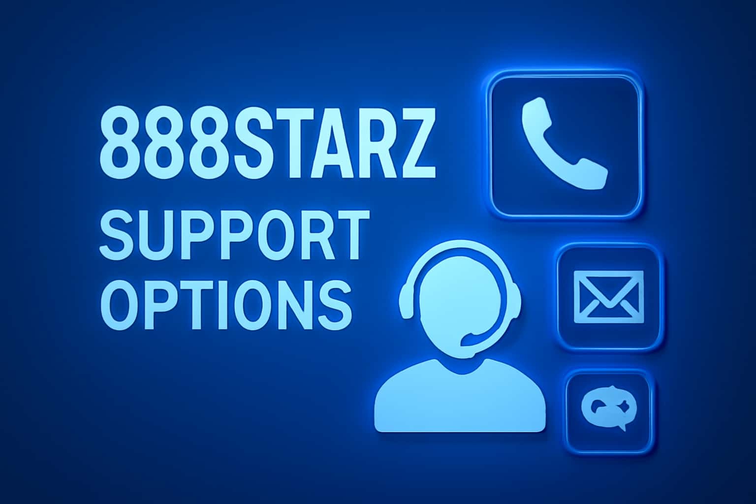 An informative visual representation of 888Starz support options with a modern touch.