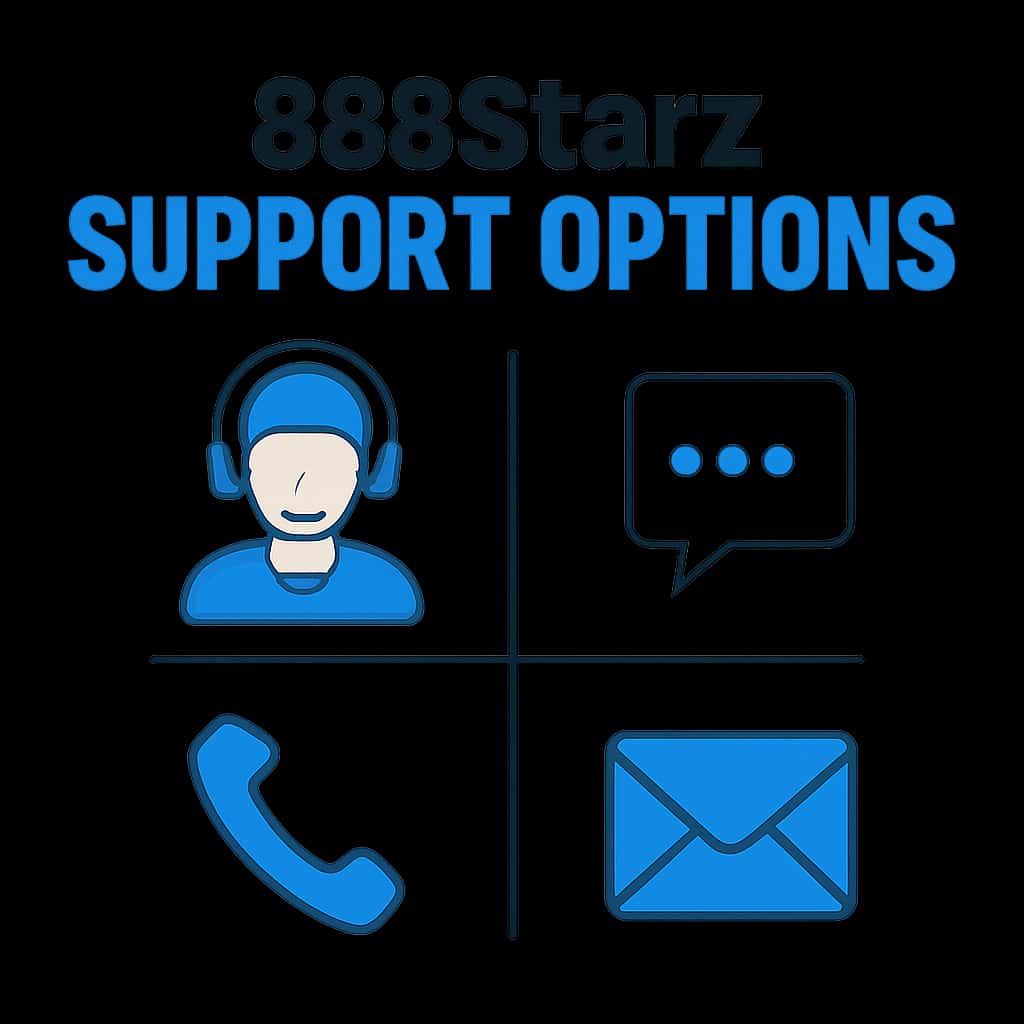 An educational illustration related to 888Starz Support Options.