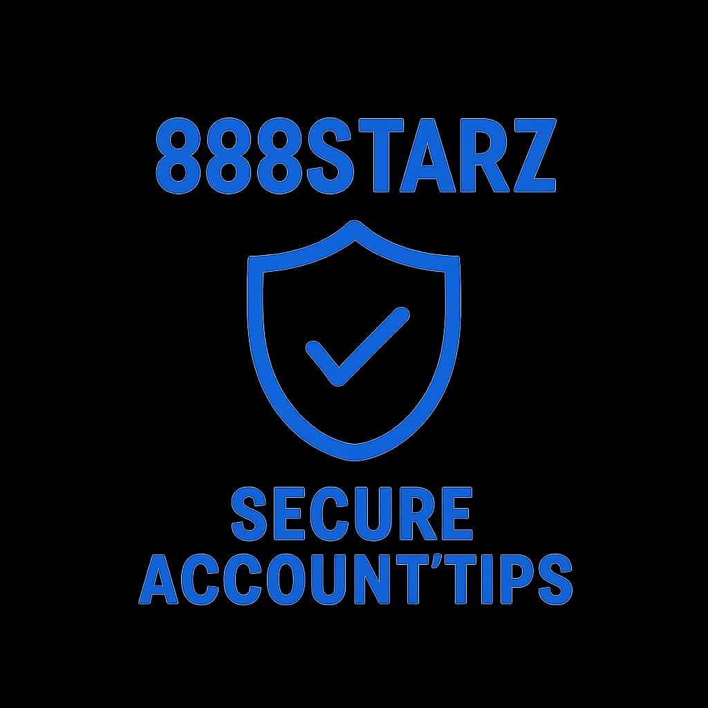A badge illustrating security advice for 888Starz accounts.